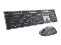 Dell Pro Plus Keyboard and Mouse KM7321W - Tastatur- og mussett - trådløs - 2.4 GHz, Bluetooth 5.0 - QWERTY - Pan Nordic - titangrå - med 3 years NBD Advance Exchange - for Latitude 7320 Detachable; XPS 17 9710 KM7321WGY-NOR