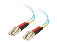 C2G LC-LC 10Gb 50/125 OM3 Duplex Multimode PVC Fiber Optic Cable (LSZH) - Nettverkskabel - LC multimodus (hann) til LC multimodus (hann) - 2 m - 2 m - fiberoptisk - dupleks - 50 / 125 mikroner - OM3 - halogenfri - akvamarin 85550