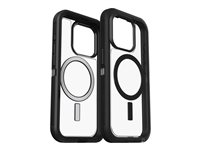 OtterBox Defender Series XT - Baksidedeksel for mobiltelefon - robust - MagSafe-samsvar - polykarbonat, syntetisk gummi - mørk side (klar / svart) - for Apple iPhone 15 Pro Max 77-93314
