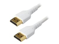 StarTech.com 2m Premium Certified HDMI 2.0 Cable with Ethernet, Durable High Speed UHD 4K 60Hz HDR 10, 6ft Rugged M/M HDMI Cord with Aramid Fiber, TPE, Ultra HD Monitors, TVs & Displays - Heavy duty HDMI cable - Premium High Speed - HDMI-kabel med Ethernet - HDMI hann til HDMI hann - 2 m - hvit - for P/N: TB3DKM2HDL RHDMM2MPW
