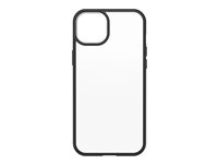 OtterBox React Series - Baksidedeksel for mobiltelefon - antimikrobielt - polykarbonat, syntetisk gummi - svart krystall (klar/svart) - for Apple iPhone 14 Plus 77-88874