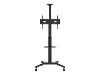 Vision VFM-F19 - Vogn - høydejusterbar - for LCD-skjerm / mini PC - stål - sandblåst svart - skjermstørrelse: 31"-80" VFM-F19
