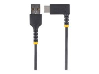 StarTech.com 3ft (1m) USB A to C Charging Cable Right Angle, Heavy Duty Fast Charge USB-C Cable, USB 2.0 A to Type-C, Durable and Rugged Aramid Fiber, 3A, S20/iPad/Pixel - High Quality USB Charging Cord (R2ACR-1M-USB-CABLE) - USB-kabel - USB (hann) rett til 24 pin USB-C (hann) rettvinklet - USB 2.0 - 3 A - 1 m - svart R2ACR-1M-USB-CABLE