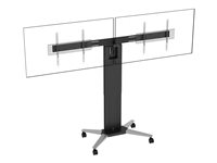 Vision VFM-F50T - Vogn - motorisert - for 2 LCD/plasma-paneler - låsbar - aluminium, stål - matt svart - skjermstørrelse: 55"-86" VFM-F50T/D