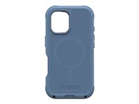 OtterBox Defender Series - Baksidedeksel for mobiltelefon - MagSafe-samsvar - silikon - babyblå jeans (blå) - for Apple iPhone 16 77-95957