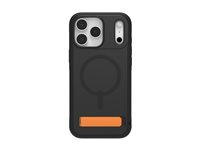 ZAGG Sedona Snap - Baksidedeksel for mobiltelefon - med stativ - MagSafe-samsvar - grafen - flom svart - for Apple iPhone 17 Pro Max 702319131