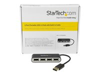 StarTech.com 4 Port USB 2.0 Hub - USB Bus Powered - Portable Multi Port USB 2.0 Splitter and Expander Hub - Small Travel USB Hub (ST4200MINI2) - Hub - 4 x USB 2.0 - stasjonær ST4200MINI2
