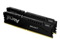 Kingston FURY Beast - DDR5 - sett - 32 GB: 2 x 16 GB - DIMM 288-pin - 2800 MHz / PC5-44800 - CL36 - 1.25 V - ikke-bufret - on-die ECC - svart KF556C36BBEK2-32