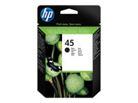 HP 45 Large - 42 ml - Stor - svart - original - blekkpatron - for Deskjet 83X; Officejet G55, g85, R40, R60, R80, T45, T65; Officejet Pro 11XX; psc 500 51645AE