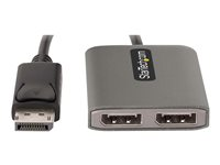 StarTech.com 2-Port DisplayPort MST Hub, Dual 4K 60Hz, DP to 2x DisplayPort Monitor Adapter, DP 1.4 Multi-Monitor Video Adapter w/ 1ft Built-in Cable, USB Powered, Windows Only - Multi Stream Transport Hub (MST14DP122DP) - Hub - 1 x DisplayPort + 1 x mikro-USB + 2 x DisplayPort MST14DP122DP