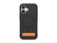ZAGG Sedona Snap - Baksidedeksel for mobiltelefon - med stativ - MagSafe-samsvar - grafen - flom svart - for Apple iPhone 17 702319128