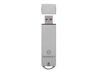 IronKey Basic S1000 - USB-flashstasjon - kryptert - FIPS 140-2 Level 3 - 16 GB - USB 3.0 - TAA-samsvar IKS1000B/16GB